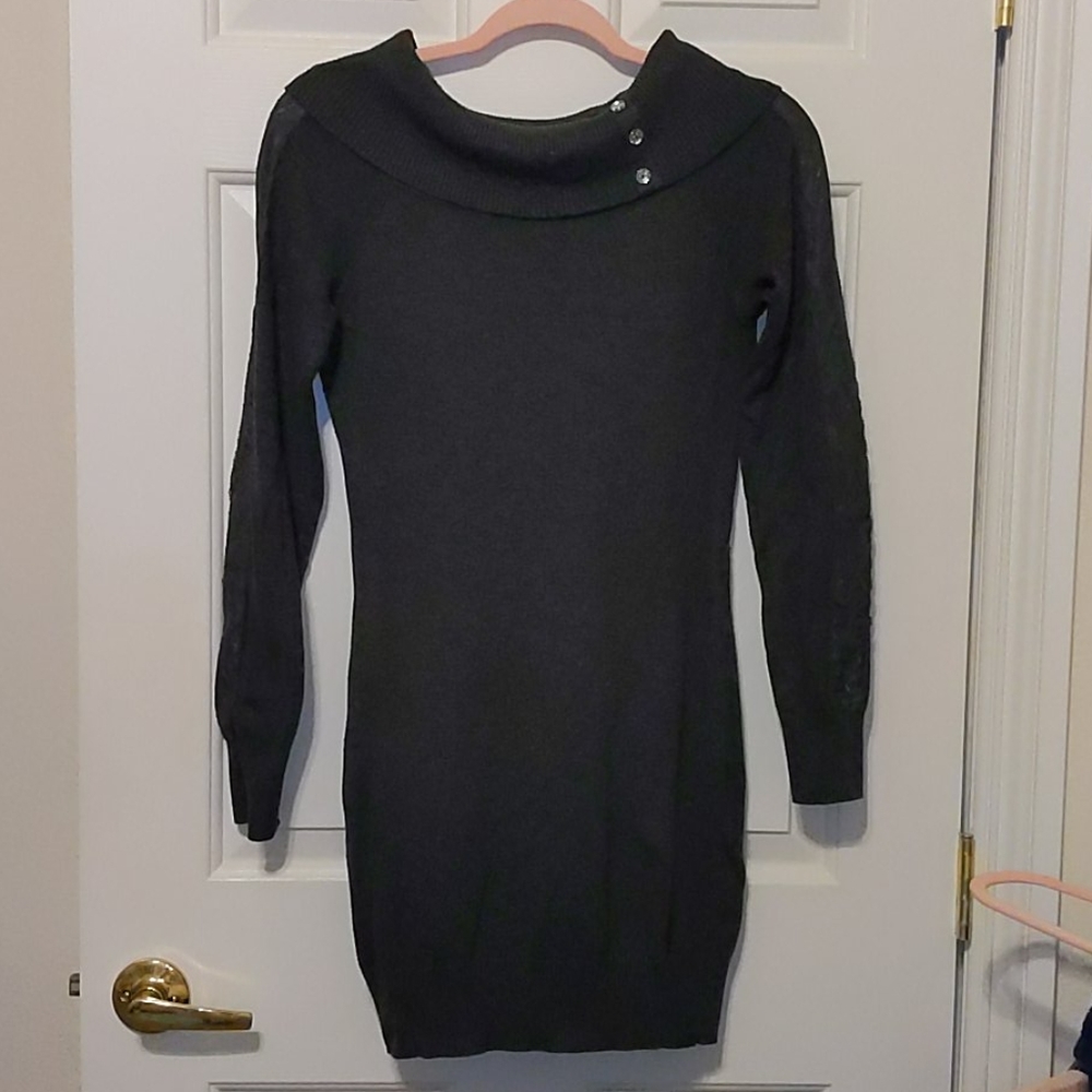 Candies charcoal gray sweater dress mini